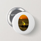 Badge Rond 5 Cm Coucher de soleil Kokopelli #2 (Devant & derrière)