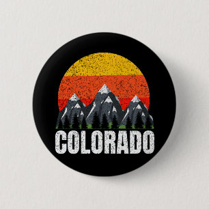 Badge Rond 5 Cm Coucher de soleil rétro du Colorado