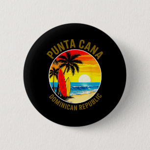 Badge Rond 5 Cm Coucher de soleil sur la plage de Punta Cana en Ré