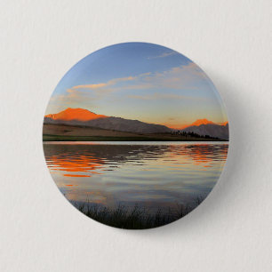 Badge Rond 5 Cm Coucher de soleil sur la Sierra Crest - sentier Jo