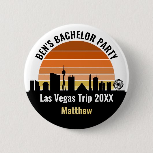 Badge Rond 5 Cm Coucher de soleil sur le Strip de Las Vegas pour d (Devant)