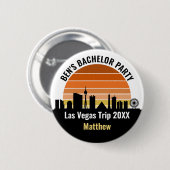 Badge Rond 5 Cm Coucher de soleil sur le Strip de Las Vegas pour d (Devant & derrière)