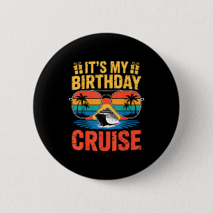 Badge Rond 5 Cm Coucher de soleil tropical rétro vacances océan an