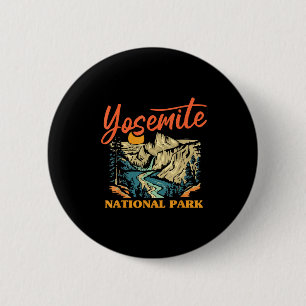 Badge Rond 5 Cm Coucher de soleil vintage dans le parc national de