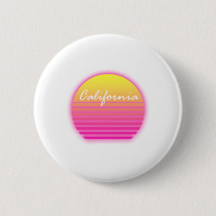 Badge Rond 5 Cm Coucher du soleil de la Californie