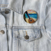 Badge Rond 5 Cm coucher du soleil d'Hawaï (En situation)