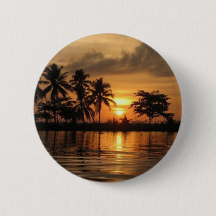 Badge Rond 5 Cm coucher du soleil. India4.tropics.India.dreamland