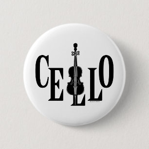 Badge Rond 5 Cm Coucou dans le violoncelle
