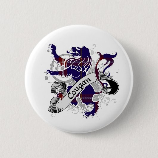 Badge Rond 5 Cm Cougan Tartan Lion 2 (Devant)
