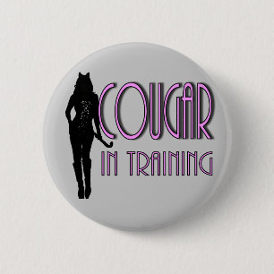 Badge Rond 5 Cm cougar à silhouette chaude tendance en entraînemen