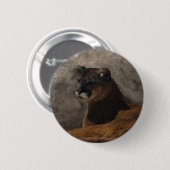 Badge Rond 5 Cm Cougar Mountain Lion Big Cat Art Design (Devant & derrière)