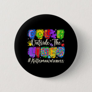 Badge Rond 5 Cm Couleur À L'Extérieur De La Sensibilisation sur l'