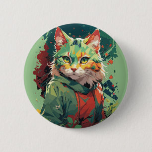 Badge Rond 5 Cm Couleur de l'Imaginaire mignonne Conception du cha
