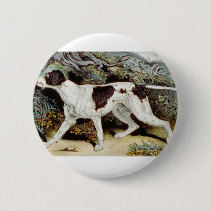 Badge Rond 5 Cm Couleur d'eau de chien d'indicateur