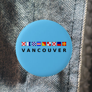 Badge Rond 5 Cm Couleur des drapeaux nautiques de Vancouver Canada