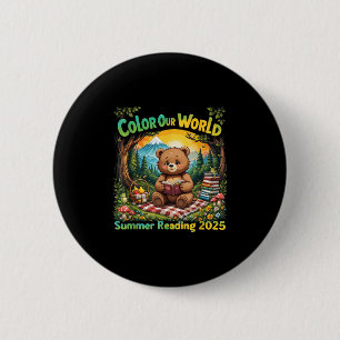 Badge Rond 5 Cm Couleur Notre Monde Été 2025 Programme de Lecture