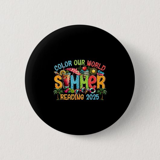 Badge Rond 5 Cm Couleur Notre Monde Été 2025 Programme de Lecture (Devant)