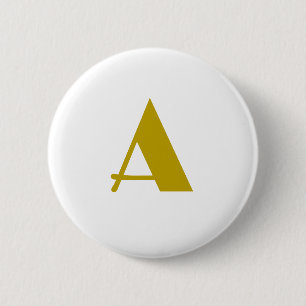 Badge Rond 5 Cm Couleur or Personnalisé Monogramme Lettre initiale