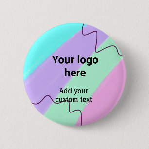 Badge Rond 5 Cm Couleur pastel simple ajoutez votre logo texte per