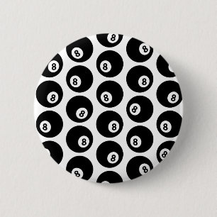 Badge Rond 5 Cm COULEUR PERSONNALISÉE DU Motif Billard de huit ba