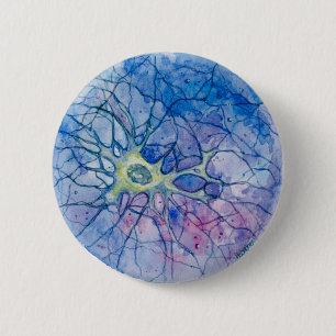 Badge Rond 5 Cm Couleur pour aquarelle de neurone