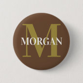 Badge Rond 5 Cm Couleur solide Brown café (Devant)