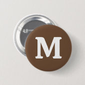 Badge Rond 5 Cm Couleur solide Brown café (Devant & derrière)