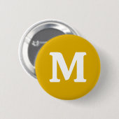 Badge Rond 5 Cm Couleur solide jaune moutarde (Devant & derrière)