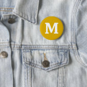 Badge Rond 5 Cm Couleur solide jaune moutarde (En situation)