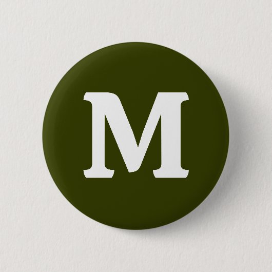 Badge Rond 5 Cm Couleur solide vert olive foncé (Devant)