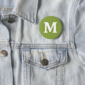 Badge Rond 5 Cm Couleur solide verte à citron vert moyen (En situation)