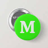 Badge Rond 5 Cm Couleur solide verte néon (Devant & derrière)
