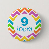 Badge Rond 5 Cm Couleur vive Chevron Personnalisé Anniversaire Num (Devant)