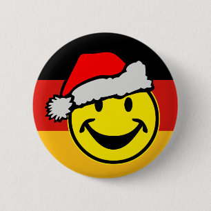 Badge Rond 5 Cm COULEURS DE DRAPEAU ALLEMAND & santa claus