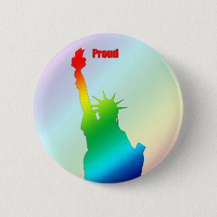 Badge Rond 5 Cm Couleurs de fierté de bouton de liberté