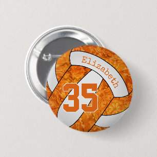 Badge Rond 5 Cm couleurs de l'équipe de volley-ball blanche