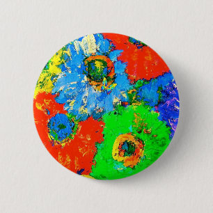 BADGE ROND 5 CM COULEURS HEUREUSES