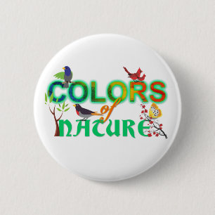 Badge Rond 5 Cm Couleurs nature oiseaux colorés jungle mignon dess