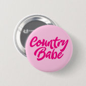 Badge Rond 5 Cm Country Babe. (Devant & derrière)