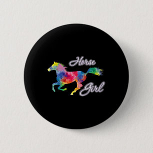 Badge Rond 5 Cm Country Horse Girl Riding Horses Horseck Rider Equ