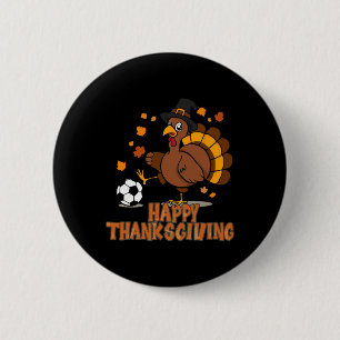 Badge Rond 5 Cm Coup de pied de vélo de soccer de Thanksgiving hom