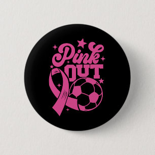 Badge Rond 5 Cm Coup de pied rose pour un football de guérison Can