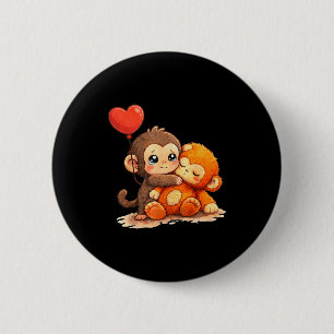 Badge Rond 5 Cm Coup de singe bébé mignon bébé drôle animal grand