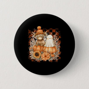 Badge Rond 5 Cm Coupe Chute Vache Fantôme Saison Éffrayante Automn