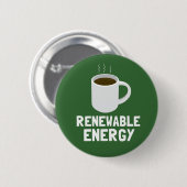 Badge Rond 5 Cm Coupe du café d'énergie renouvelable (Devant & derrière)