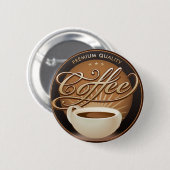 Badge Rond 5 Cm Coupe du café et du café (Devant & derrière)