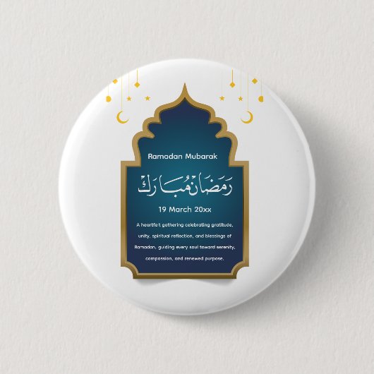 Badge Rond 5 Cm Coupez Eid Mubarak (Devant)