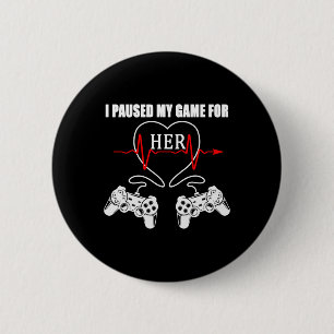 Badge Rond 5 Cm Couple assorti Saint-Valentin Video Joueur Coeur C