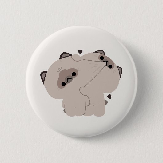 Badge Rond 5 Cm Couple de chat balinais (Devant)