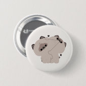 Badge Rond 5 Cm Couple de chat balinais (Devant & derrière)